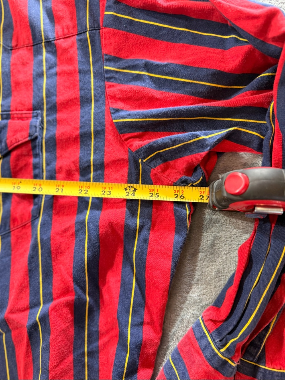 Wrangler Red Navy Striped snap - down Shirt - Picture 6 of 12